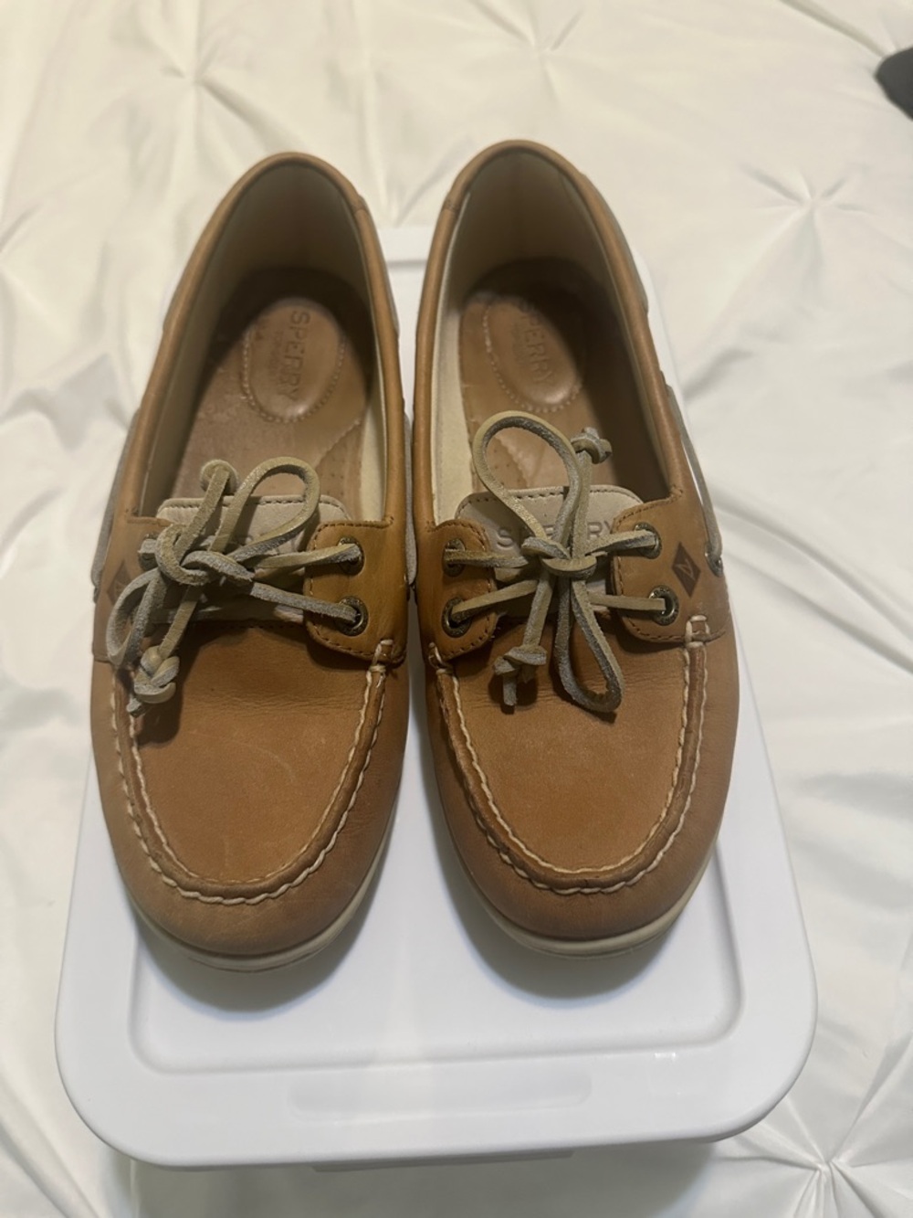 Sperry Tan Leather Boat Shoes